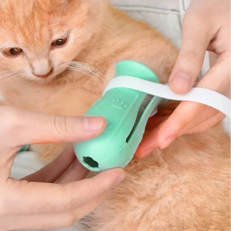 Protector de garra de gato, zapatos de baño antiarañazos para gatos, botas de baño ajustables para mascotas, cubierta de uñas con pata de gato, suministros de aseo para mascotas - imagen 4