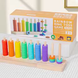 Juego de anillas numéricas de madera – Montessori para niños