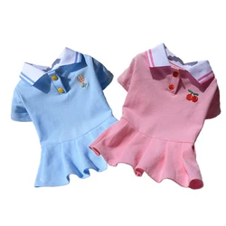 Vestido polo de verano para perra pequeña – Falda plisada primaveral
