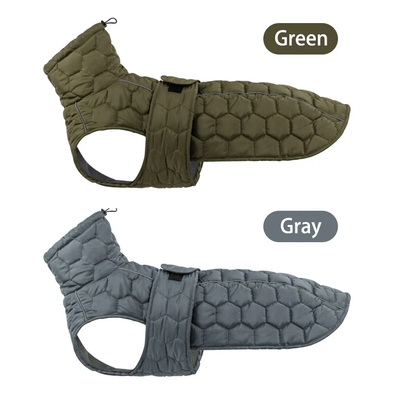 Chaqueta de cuello alto para perros, ropa para clima frío para perros medianos y grandes, abrigo de invierno reflectante impermeable para perros, ropa cálida con forro polar - imagen 2