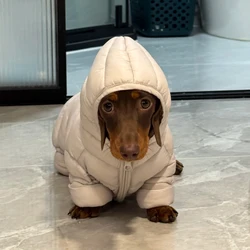 Abrigo invierno para perros salchicha – Cuello alto, suave y cálido