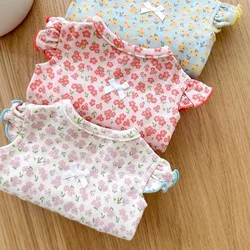 Ropa de verano para perros y gatos - chaleco floral mangas voladoras