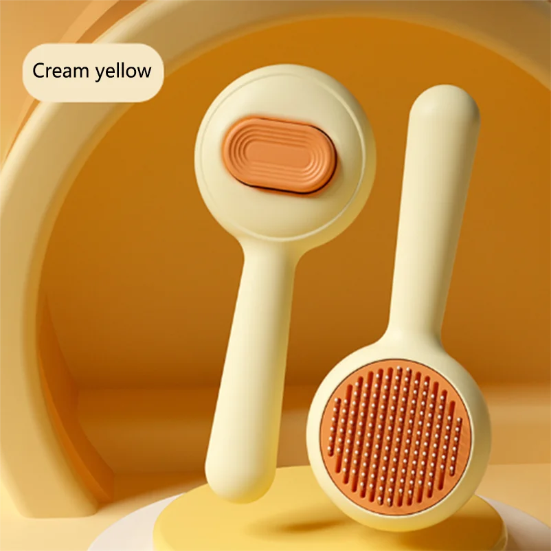 Peine autolimpiante para mascotas, peine para gatos, cepillo de alambre para mascotas, peine de aguja de acero autolimpiante, suministros para perros y mascotas - imagen 5