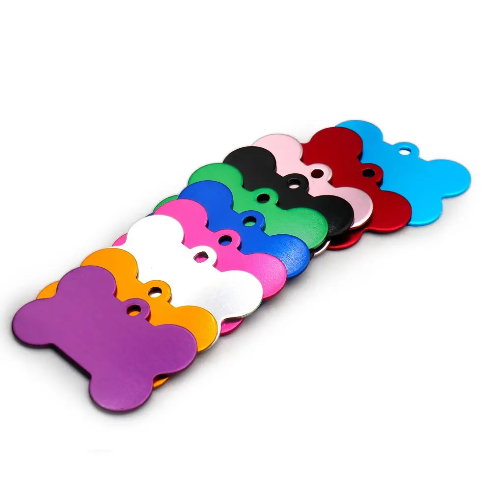 Etiqueta de identificación de perro de 20 piezas, número de nombre de identificación de mascota grabado personalizado para perro cachorro, Collar con etiqueta personalizada, colgante, accesorios para mascotas de hueso - imagen 4