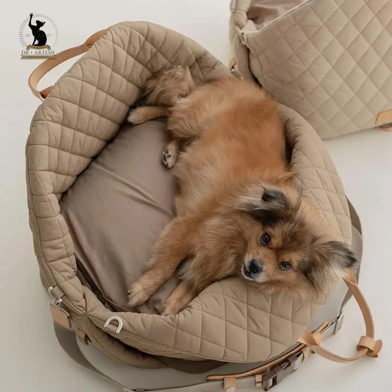 Bolsas de transporte para mascotas con estampado de logotipo, mochila Simple de doble uso para llevar en el hombro - imagen 3