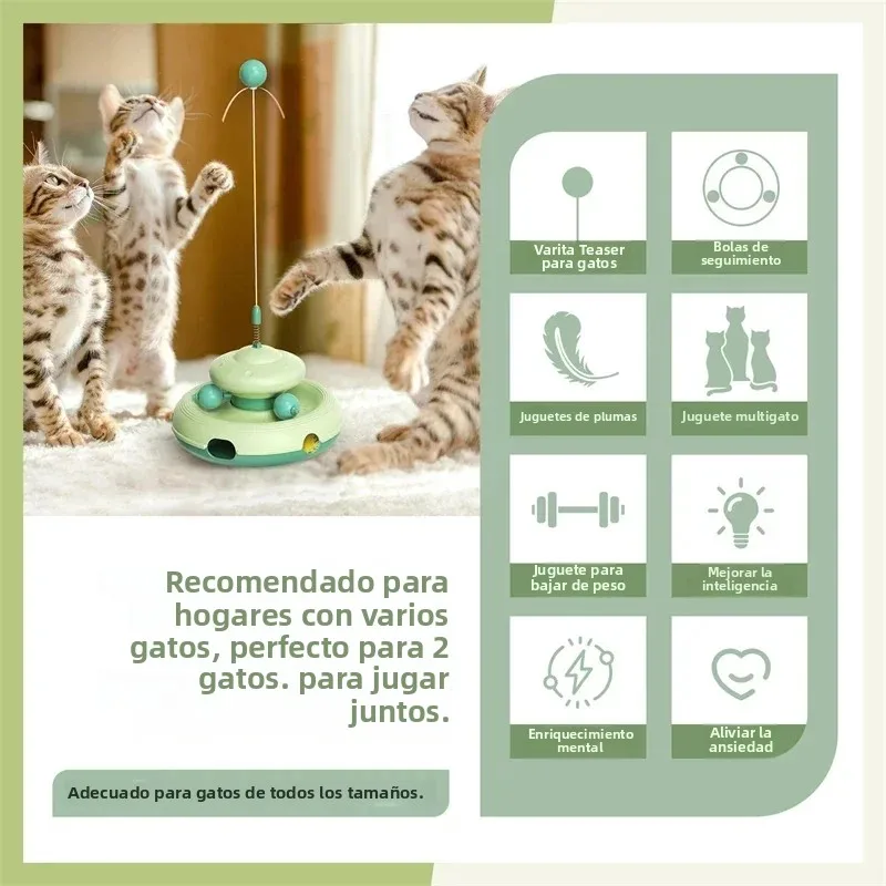 Pelota interactiva de juguete para gatos, Teaser, columpios grandes de alta frecuencia, juguetes para gatitos, juguetes para jugar juntos, accesorios para gatos que se desmontables - imagen 2