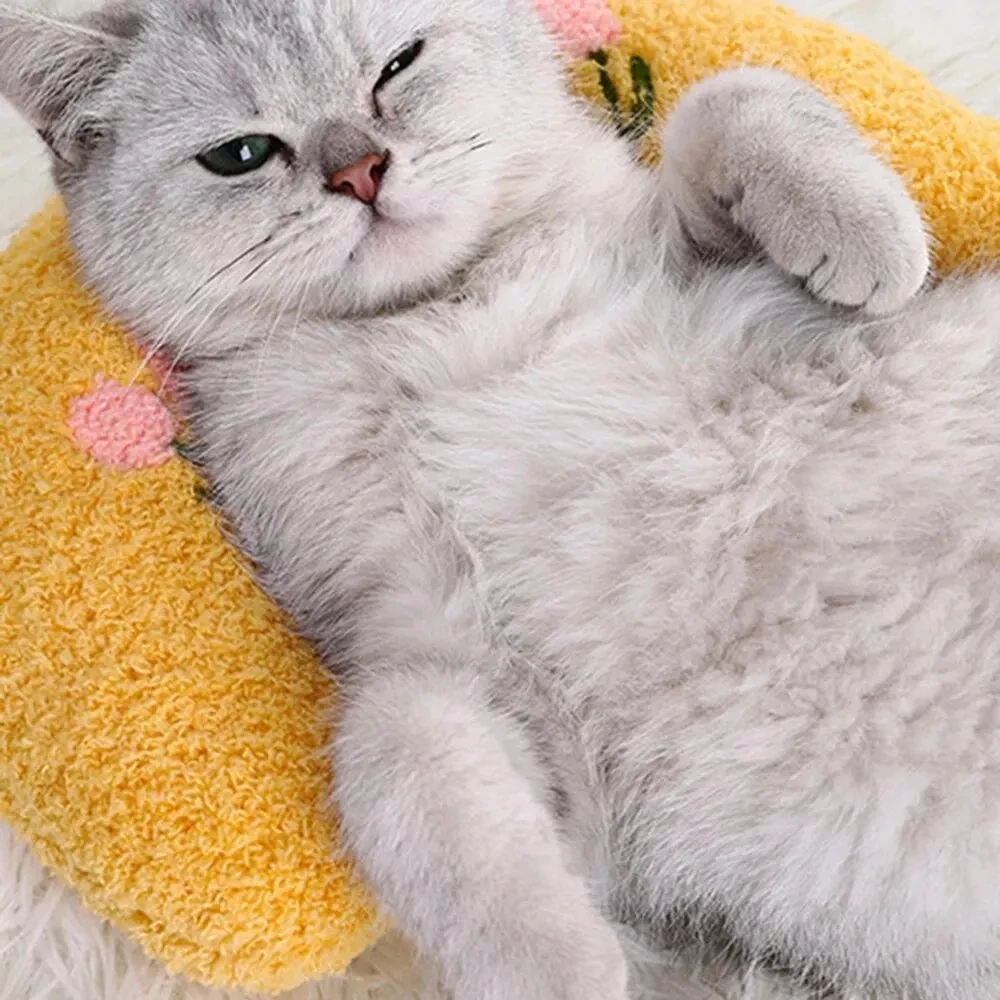 Almohada pequeña para perro, juguete calmante Ultra suave y esponjoso para mascotas, medio Donut, alivio de las articulaciones, mejora el sueño, suministros para gatos, nuevo - imagen 4