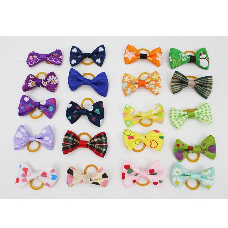 Lazos para el pelo de gato y perro, horquillas de goma para el cuidado del cabello, pinzas decorativas para el pelo, accesorios para perros pequeños, 50/100 piezas - imagen 4