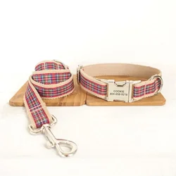 Collar para perro personalizado con grabado gratis y correa a juego
