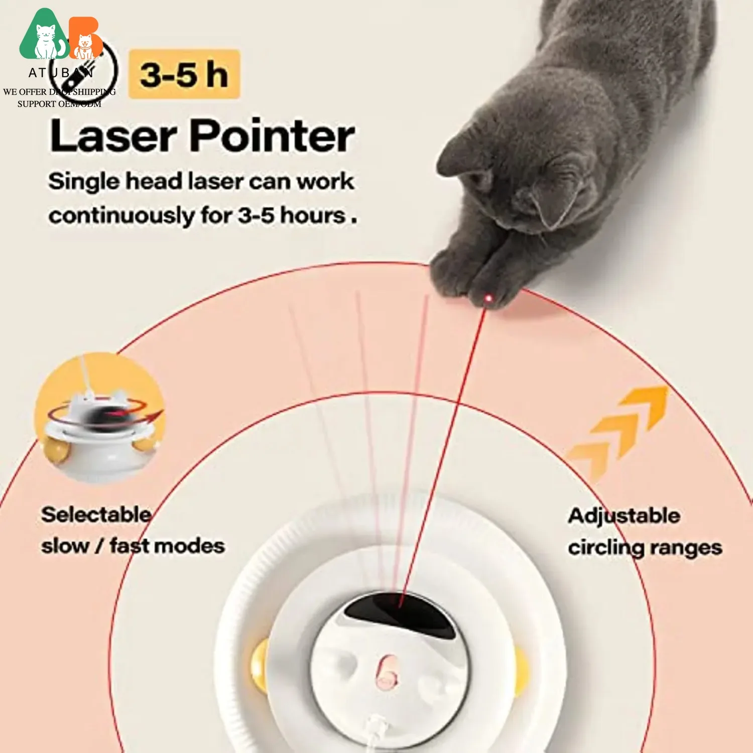 Juguete 4 en 1 para gatos con varita de plumas recargable y pelota USB - imagen 3