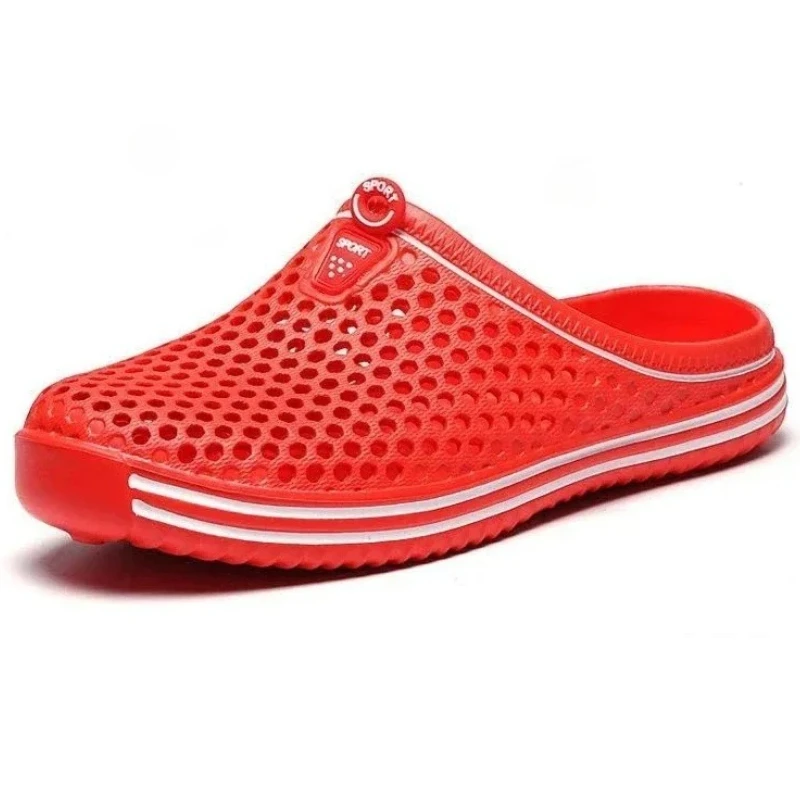 Sandalias de moda, zapatos informales ligeros de verano, zapatos con agujeros, zuecos para amantes del hogar, jardín, exterior, zapatillas planas de playa para mujer