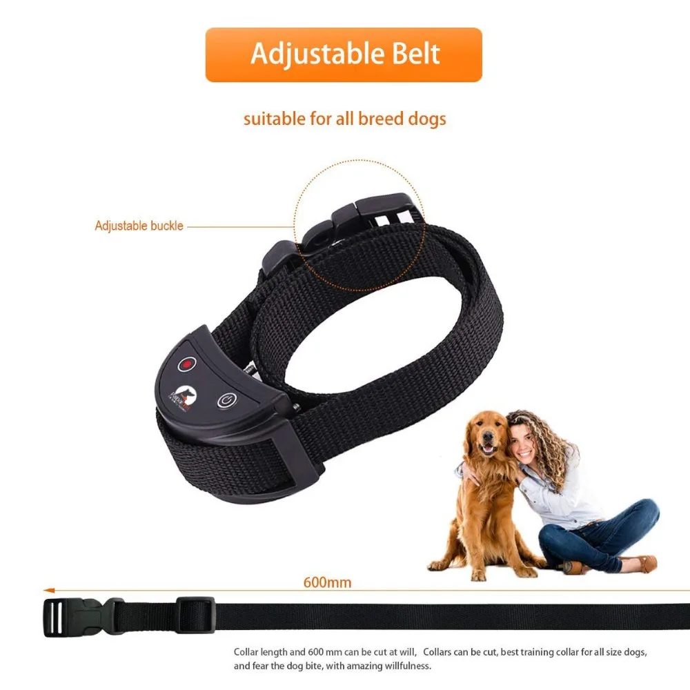 Paipaitek-Collar de entrenamiento para perros, dispositivo eléctrico con control remoto, recargable, resistente al agua, antiladridos, 500yd, S/M - imagen 4