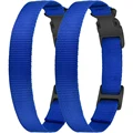 2 Blue Nylon Collars