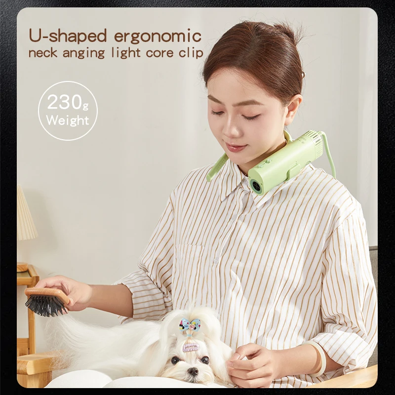 Secador de pelo para mascotas de alta potencia de edición europea, silencioso, para colgar en el cuello, máquina para tirar el pelo para el cuidado de perros, secado rápido, belleza - imagen 5