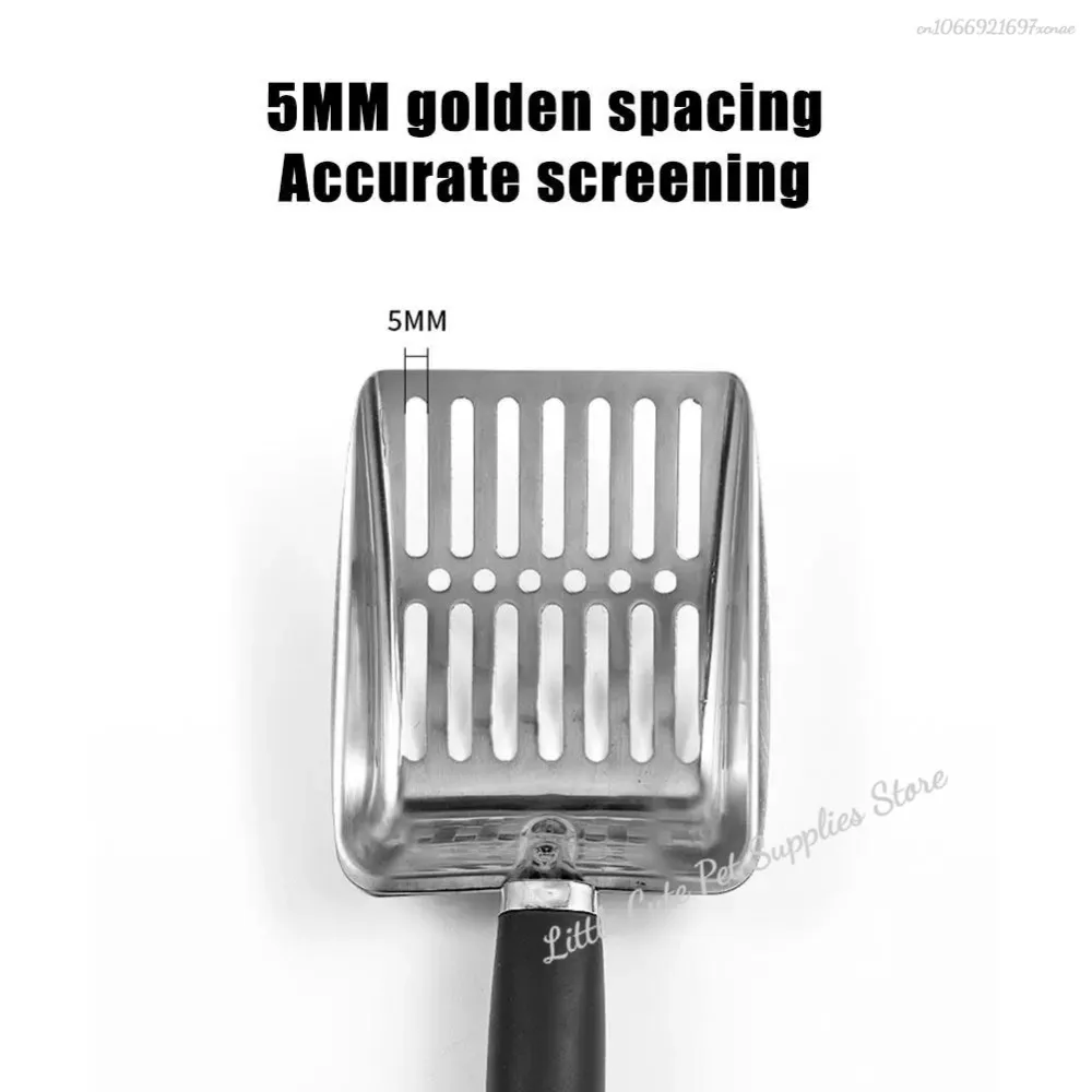 Limpieza de arena para gatos, suministros para limpiar hueces, pala para arena para gatos, herramienta de limpieza para mascotas, productos para mascotas, cuchara de mango largo de Metal - imagen 5