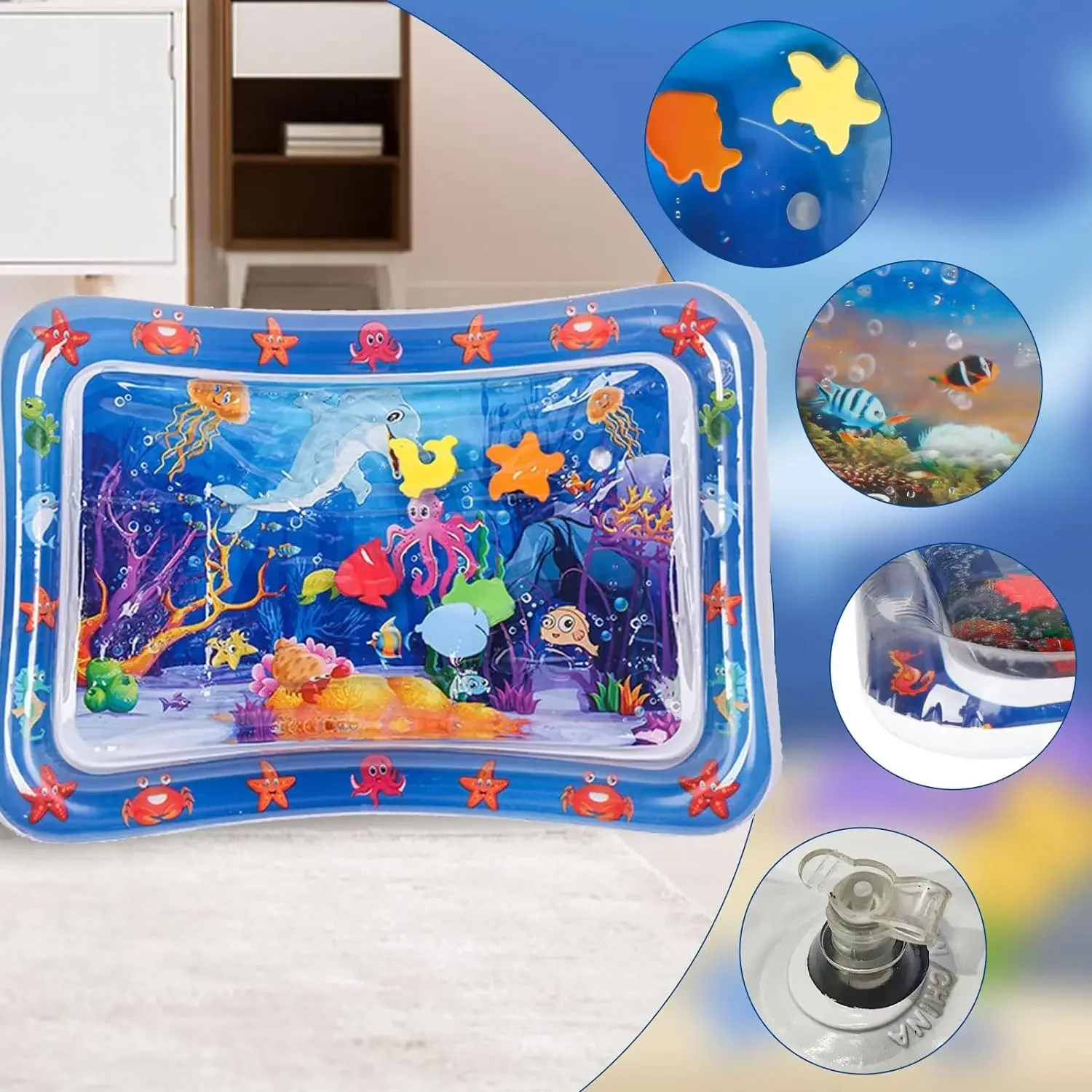 Alfombra inflable sensorial acuática para gatos y perros – Océano - imagen 4