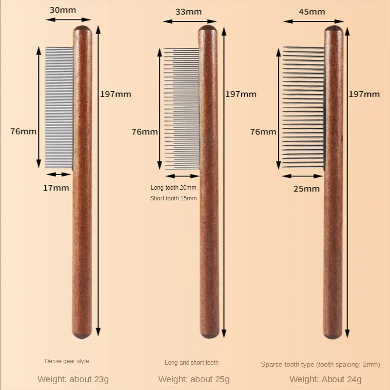 Cepillo de aseo de acero inoxidable, peine de pulgas de pelo largo para mascotas, peine para perros y gatos, herramienta de eliminación de pulgas y garrapatas, productos para mascotas - imagen 2
