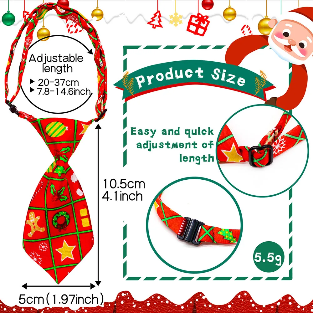 100 Uds. Suministros navideños para mascotas, corbatas navideñas para perros y gatos, pajaritas, accesorios de aseo para perros de ciervo y Papá Noel, corbatas para perros pequeños y medianos - imagen 5