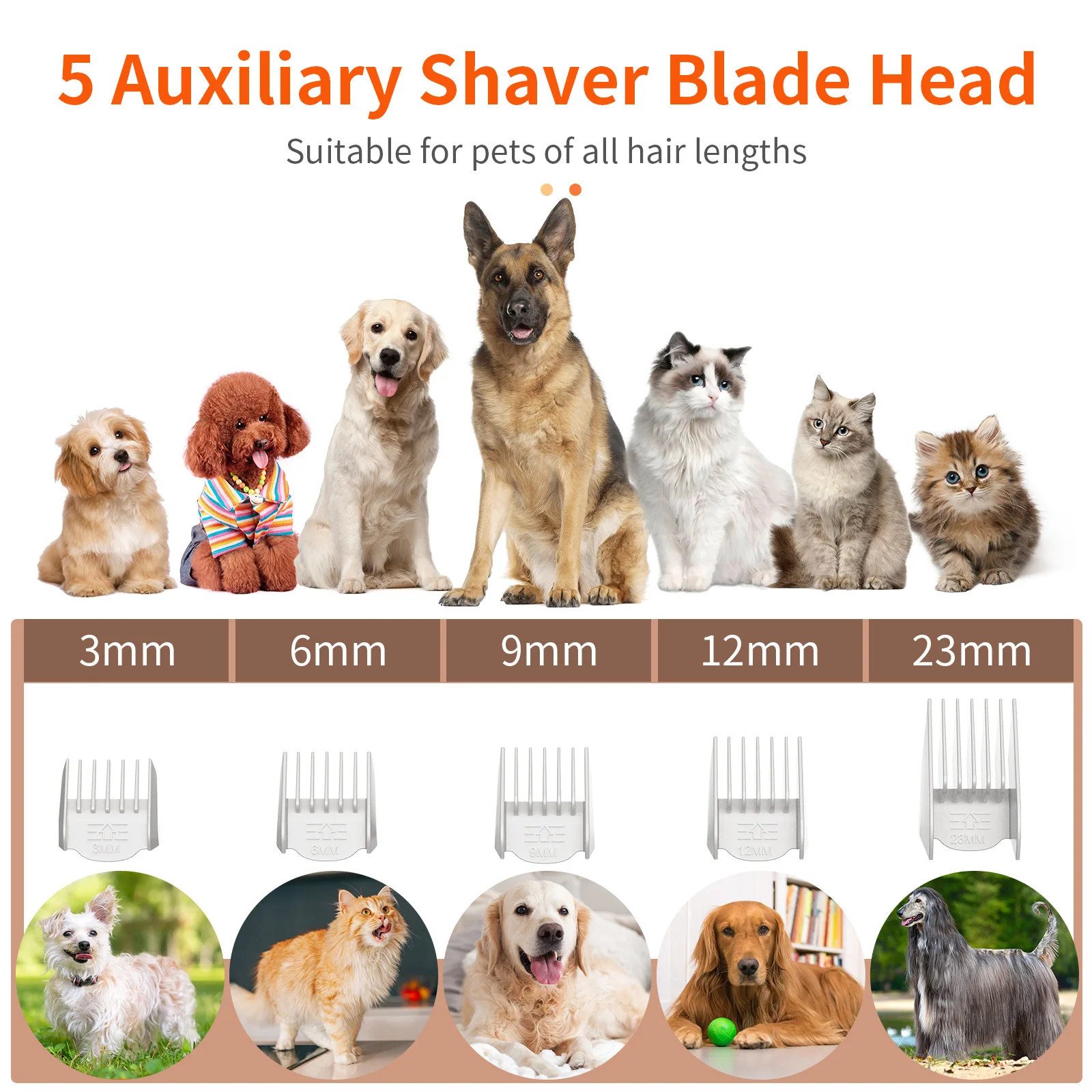 Kit de aspiración para perros y gatos, succión multifuncional para el cuidado, suministros de productos para mascotas, juego de máquina de corte por succión, accesorios de limpieza - imagen 5