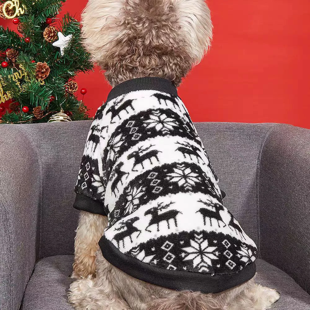 Ropa de otoño e invierno para perros pequeños, gatos, Chihuahua, Schnauzer, cachorro, suéter cálido de estilo étnico de felpa, jerséis para mascotas, trajes - imagen 5
