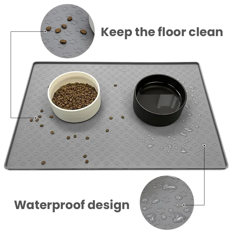 Mantel Individual de silicona para comida de perro y gato, alfombrilla impermeable para Alimentación de Mascotas, comedero - imagen 2