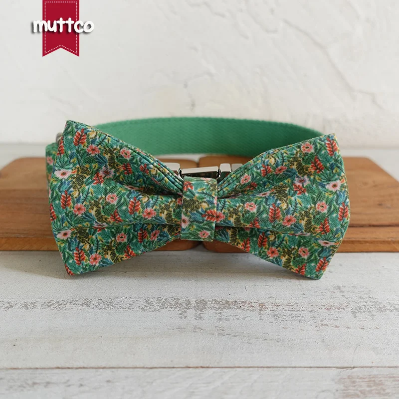 MUTTCO-collar con pajarita para perro, correa ajustable con placa de identificación para cachorro, 5 tamaños, UDC126 - imagen 2