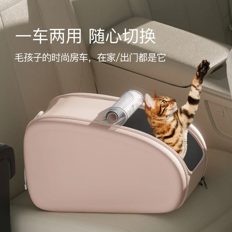 Nuevo carrito para mascotas de moda, estante de aluminio de separación plegable y ligero, perros medianos y pequeños, gatos, viajes al aire libre - imagen 3