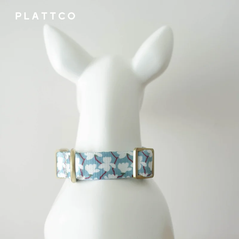 PLATTCO-Collar ajustable para perro, personalizado, grabado con nombre, nailon, perros pequeños, medianos y grandes, Gardenia fría, 5 tamaños, PDC345 - imagen 5