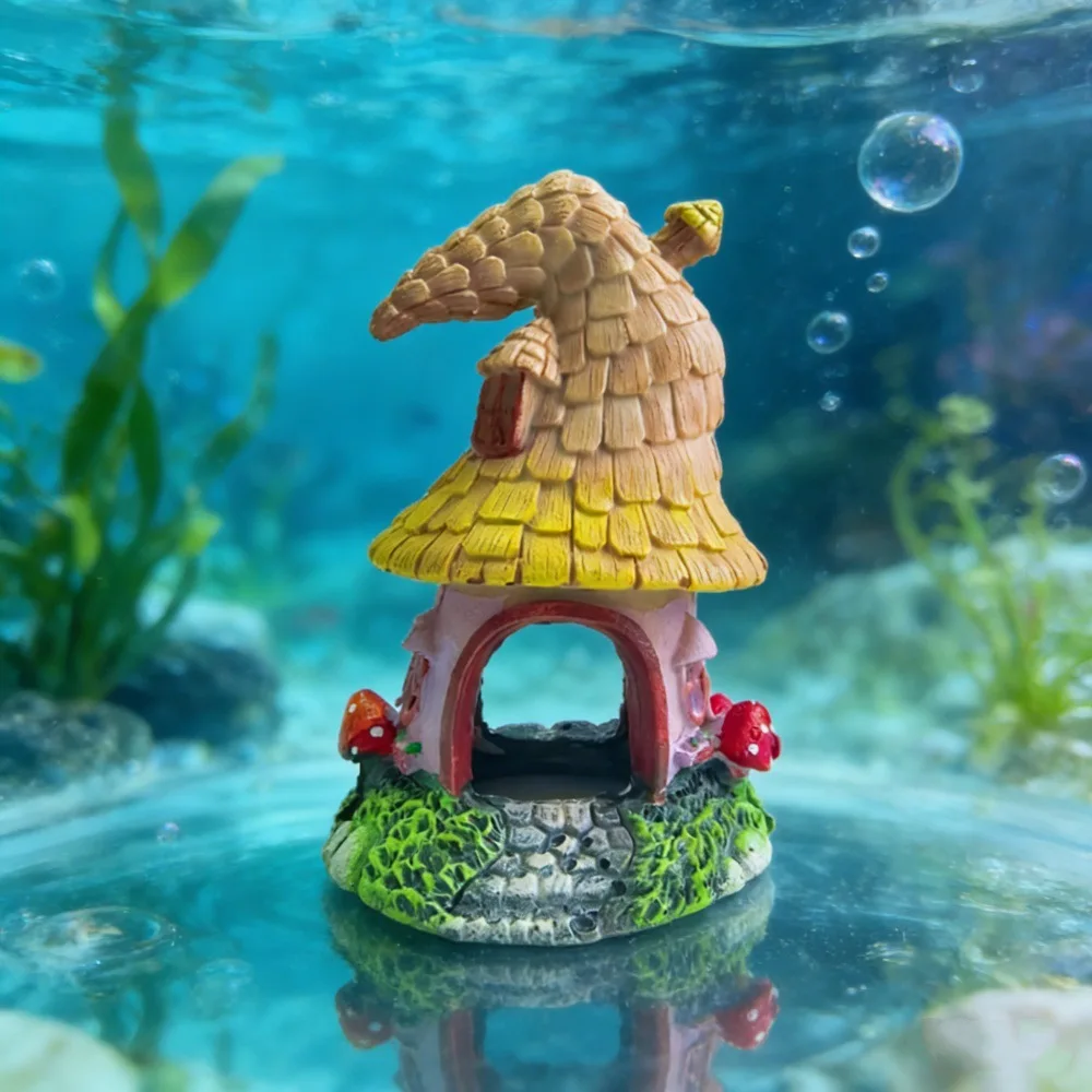 Decoración acuario casa hadas hongo – Cueva para peces y camarones - imagen 3