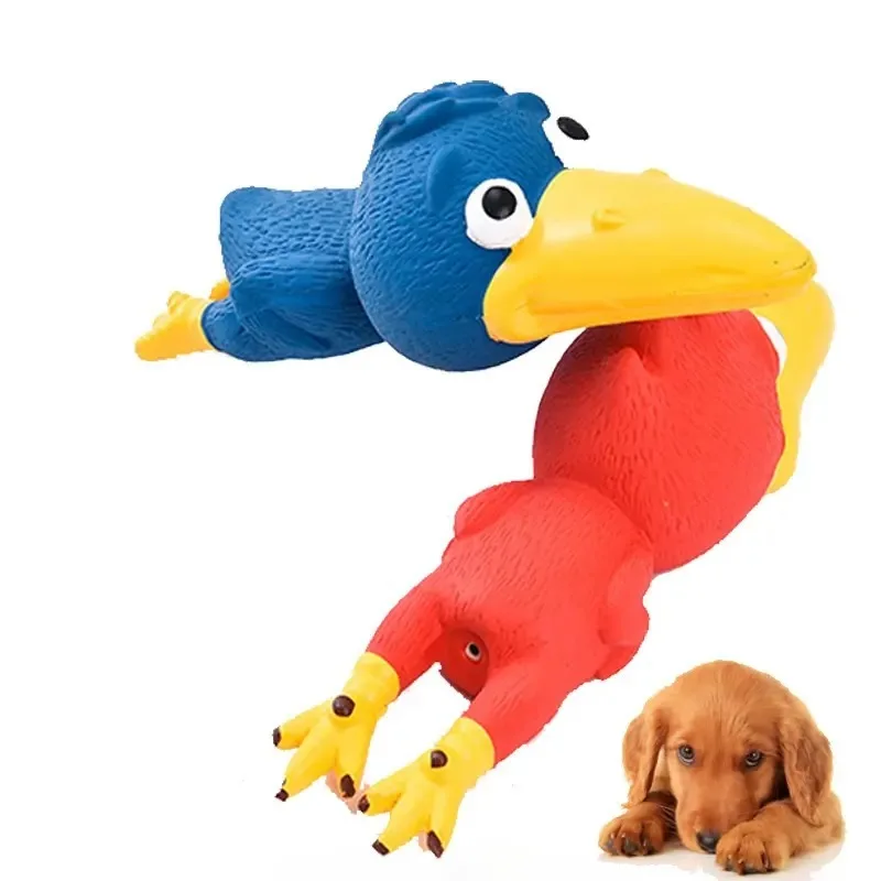 Los juguetes para perros hacen un sonido, juguete para perros de pollo, masticar de látex duradero para razas pequeñas a medianas, juego interactivo y salud dental