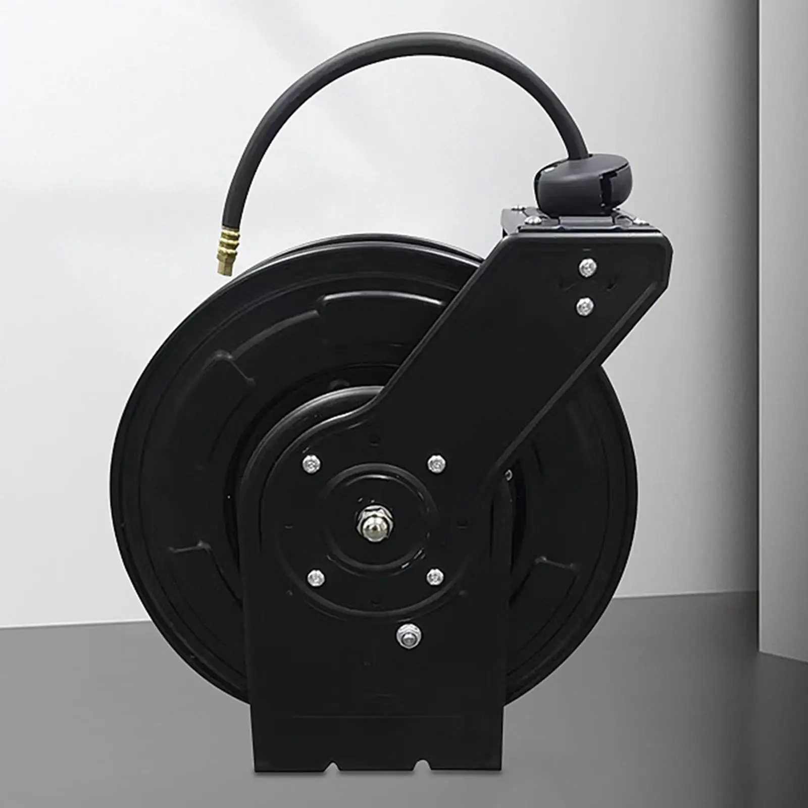 15M Low Pressure Water Hose Reel Auto Retract Flexible Positioning Accessory Multifunctional Professional Wall/Floor Mounted