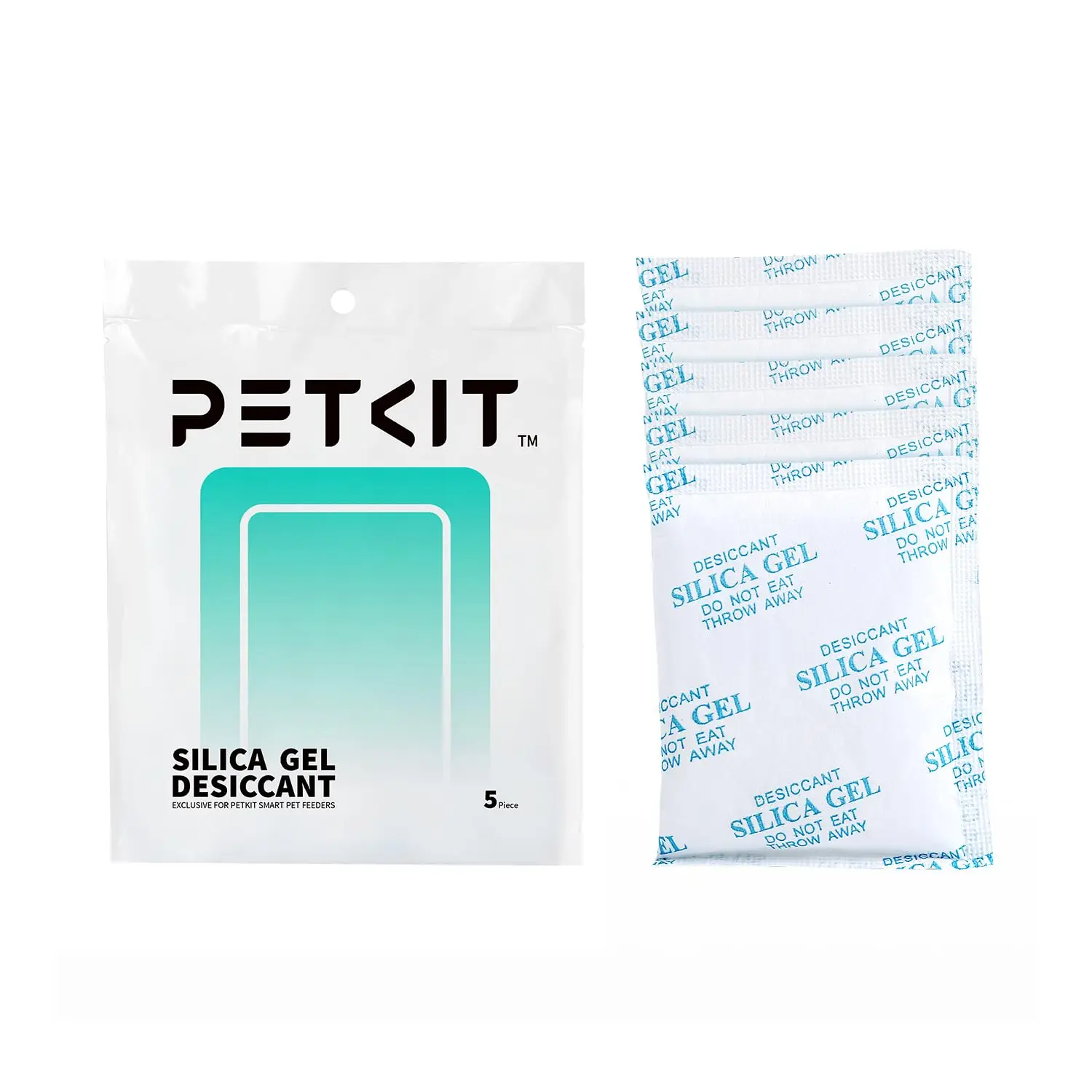 PETKIT Conservador desecante sustituido Agente a prueba de humedad para comederos inteligentes -5 paquetes de cuentas de gel de sílice transparente