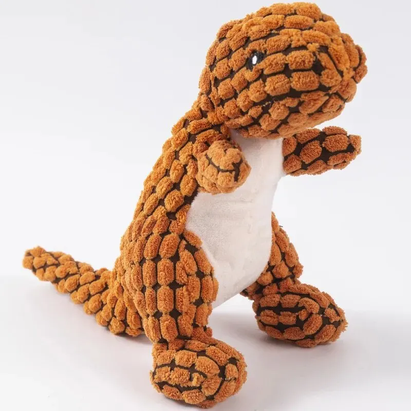 Juguetes de dinosaurio de peluche para mascotas, relleno de felpa interactivo para perros pequeños, suministros para mascotas - imagen 4