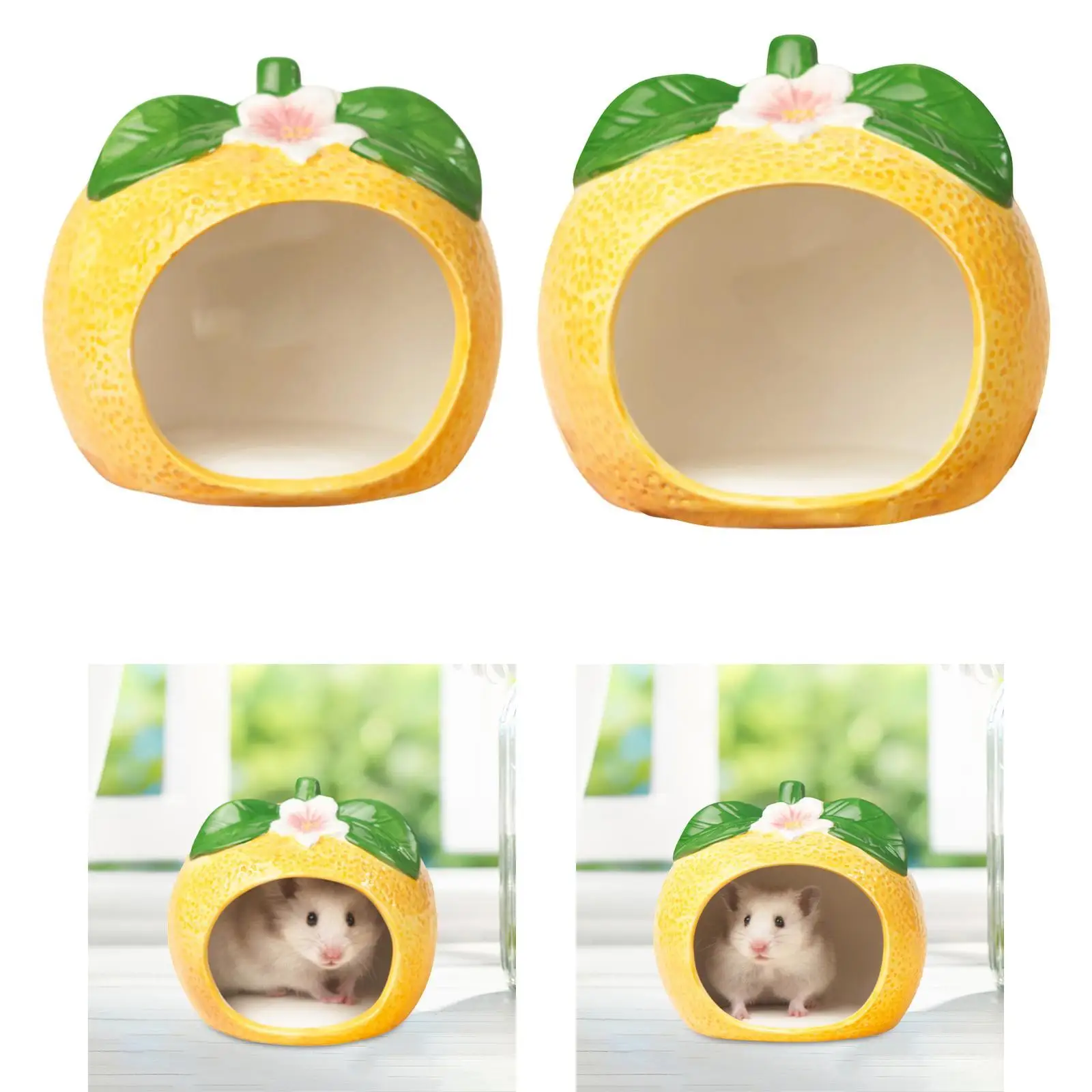 Casa de hámster, cueva con forma de naranja, cabana escondite para animales pequeños para chinchilla de animales pequeños - imagen 3