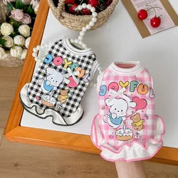 Chaleco de terciopelo a cuadros para otoño/invierno, falda de invierno para mascotas, chaleco cálido para el hogar, ropa para perros pequeños, ropa para cachorros