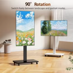 Soporte de TV con ruedas, altura regulable y giro retrato-paisaje