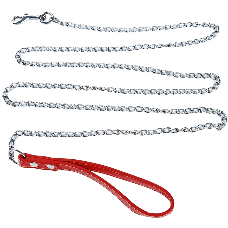 Cadena resistente a prueba de mordeduras para perros, correa de Metal con mango de plomo, gancho de gatillo, Collar de entrenamiento para mascotas, producto para perros - imagen 3