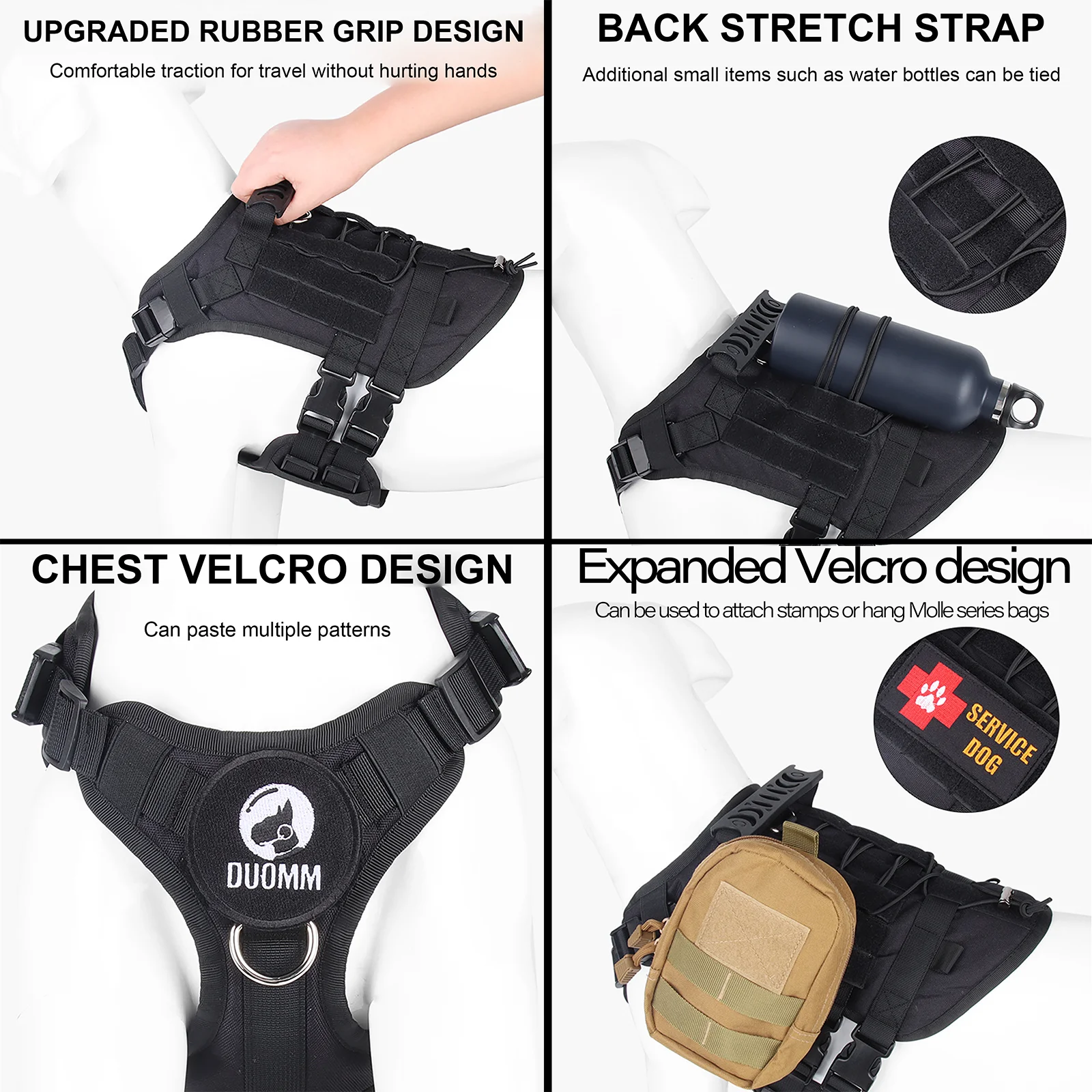 Arnés táctico Oxford impermeable para perros medianos y grandes - imagen 3