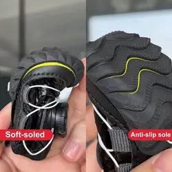 Botas antideslizantes para perros, zapatos protectores de pata con forro polar y perillas ajustables, botines impermeables para perros de invierno, nieve y lluvia, 4 Uds.