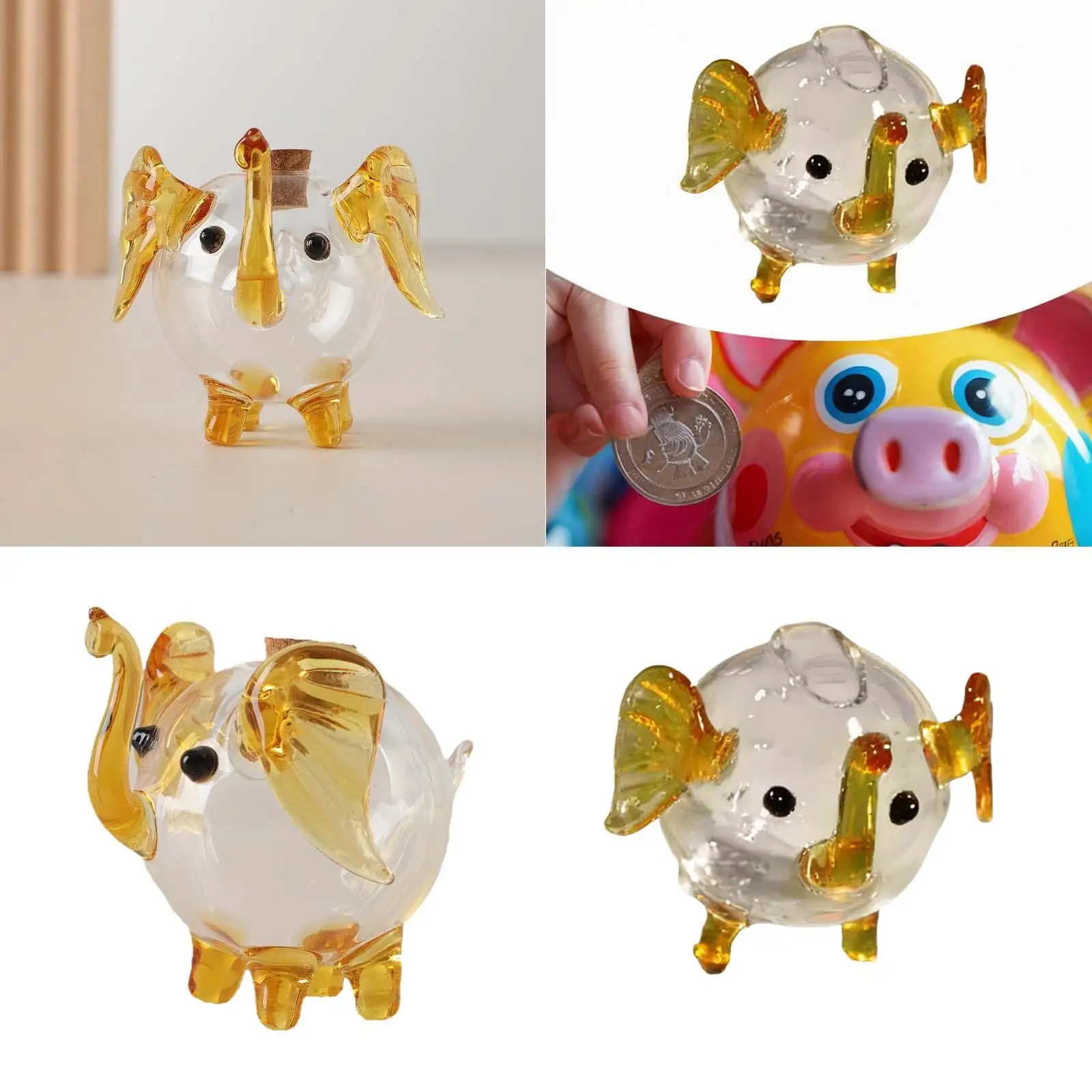 Hucha de vidrio transparente, organizador, decoración de mesa, colección educativa, cambios, ahorro de energía, hucha transparente para dormitorio, boda - imagen 3