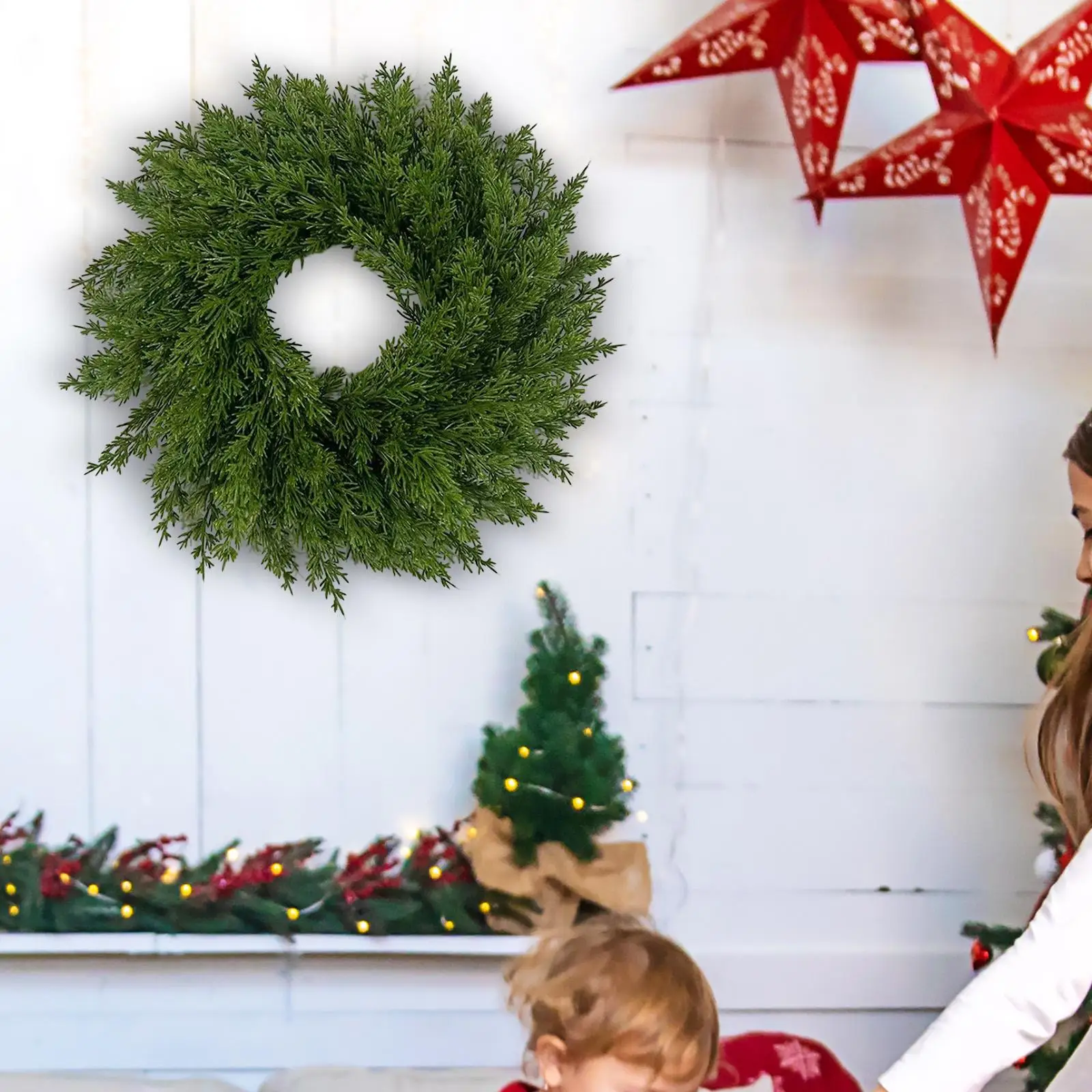 Corona navideña para puerta delantera, regalo, adorno colgante decorativo, guirnalda pequeña - imagen 3