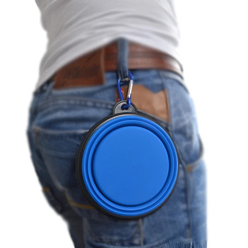 Cuenco plegable grande de silicona para perros y mascotas, contenedor de comida portátil para viajes al aire libre, alimentador, plato, 1000ml - imagen 2