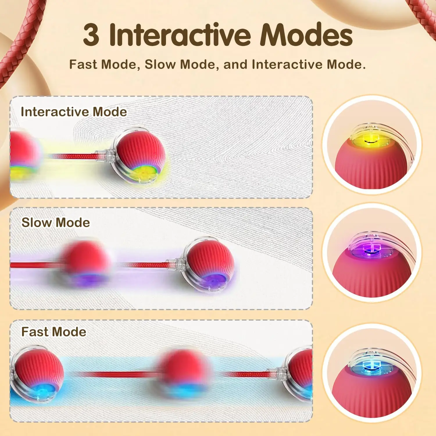 Juguetes interactivos para gatos, pelota para gatos de interior, bola eléctrica rodante automática para gatos, juguetes inteligentes activados por movimiento recargable para gatos - imagen 5