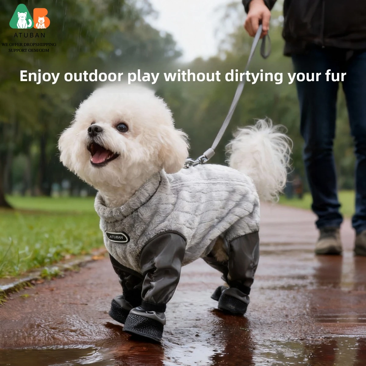 Abrigo para perros con arnés - Invierno cuello alto, reflectante - imagen 3