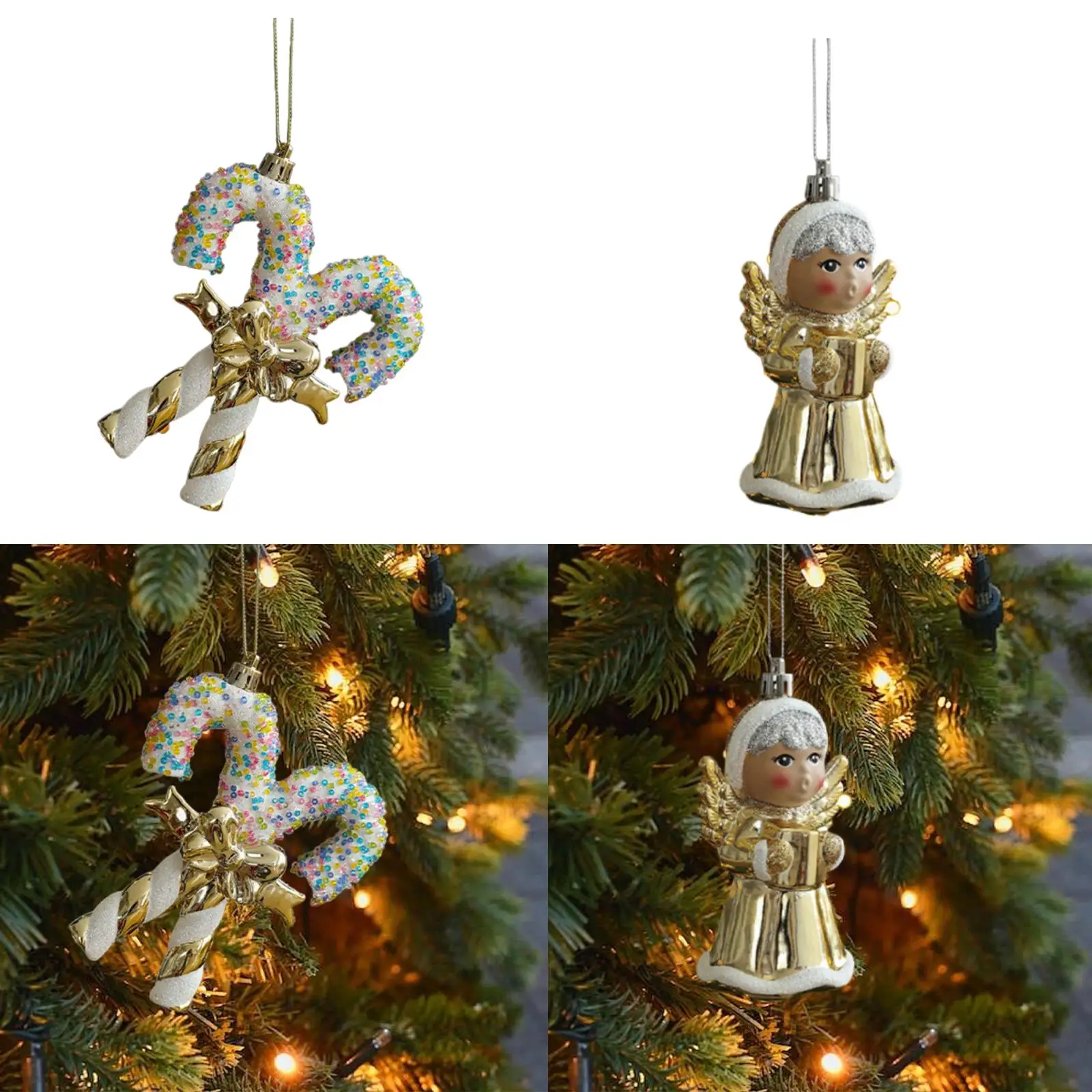 Decoraciones colgantes de árbol de Navidad versátiles y livianas, adornos adorables y recuerdos de fiesta navideña