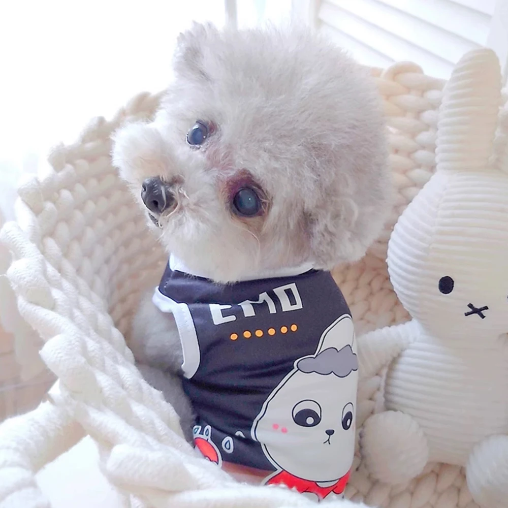Chaleco con estampado de dibujos animados para perros pequeños y gatos, ropa bonita para mascotas, sin mangas, Pomerania, Chihuahua, Verano - imagen 4