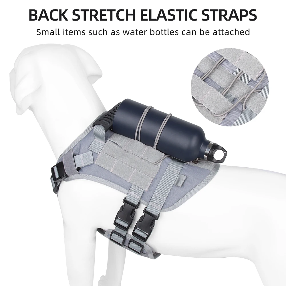 Nuevo Arnés táctico para perros grandes, chaleco Oxford ligero sin tirones para mascotas, diseño duradero multifuncional, reflectante - imagen 4