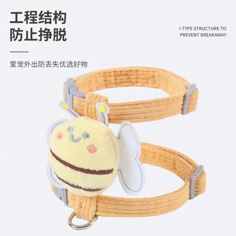Productos para mascotas, cuerda de tracción para gatos con abeja pequeña, sin rotura, correa para el pecho ajustable en forma de I, cuerda para gatos - imagen 3