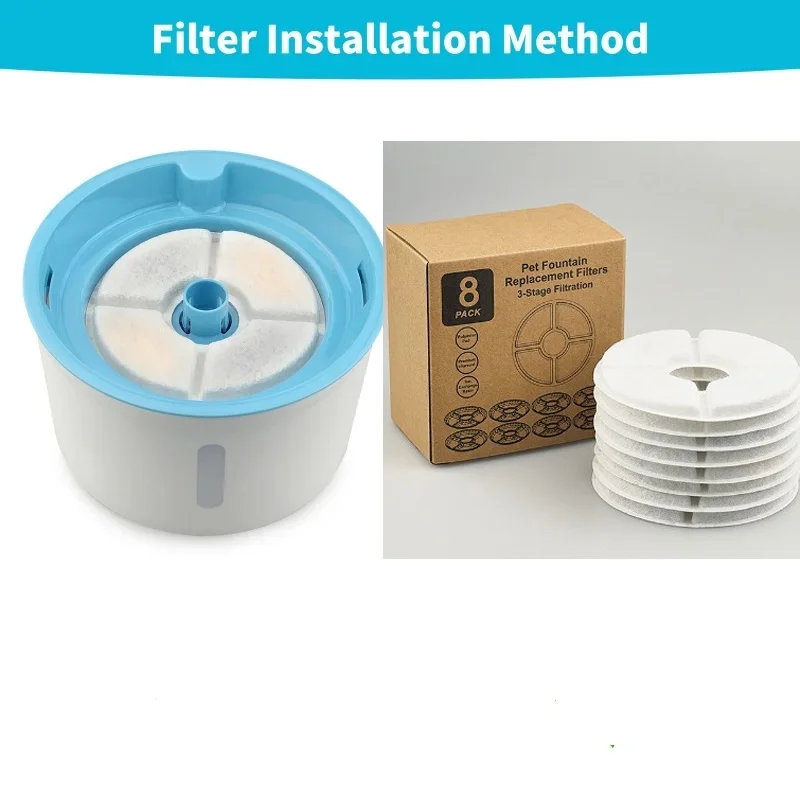Filtro de carbón activado de repuesto para fuente de agua potable para gatos, filtros reemplazados, flor para dispensador de fuente redonda para perros y mascotas - imagen 4