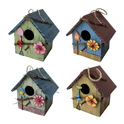 Mini casa de madera para gatos con jardinera estilo pastoral
